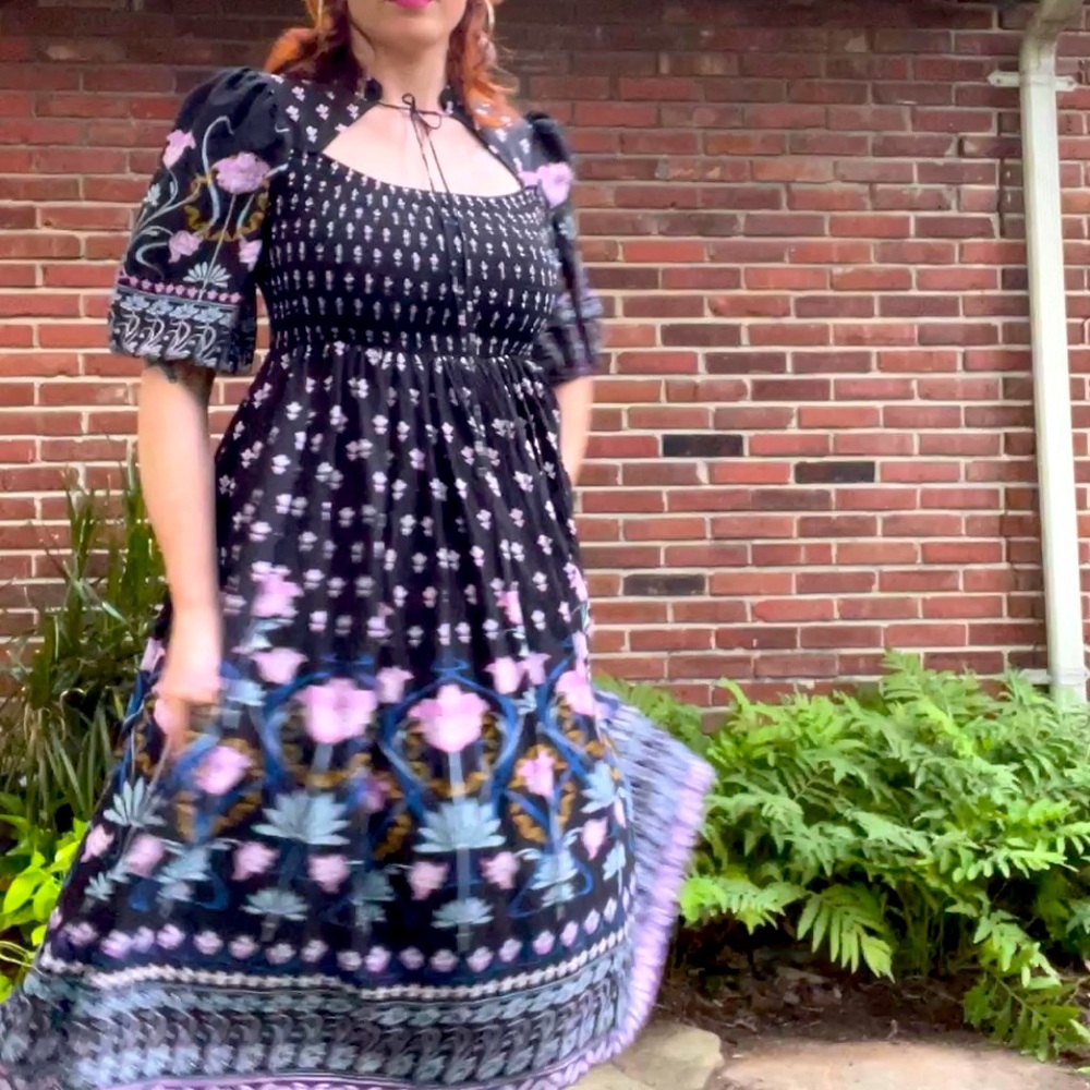 Dasha Smocked Midi Dress Sz S
